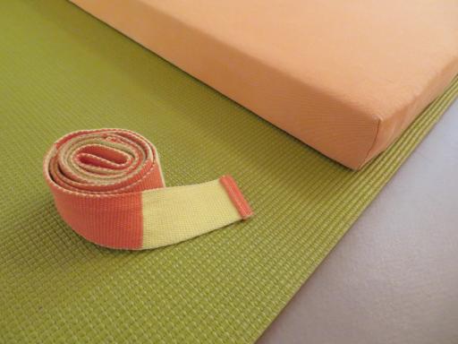 Une salle toute équipée, avec tapis, sangles et coussins. Tapis, coussins et sangles à Manashanti Yoga